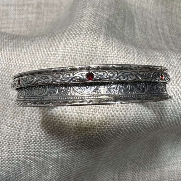 Passage to Israel, spinner bangle bracelet, Garnet, 925 Sterling silver  - Picture 8 of 16